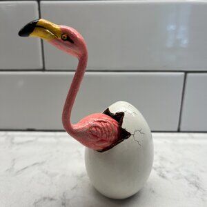 RARE Vintage Flamingo Hatching Egg Bustamante Style Figurine